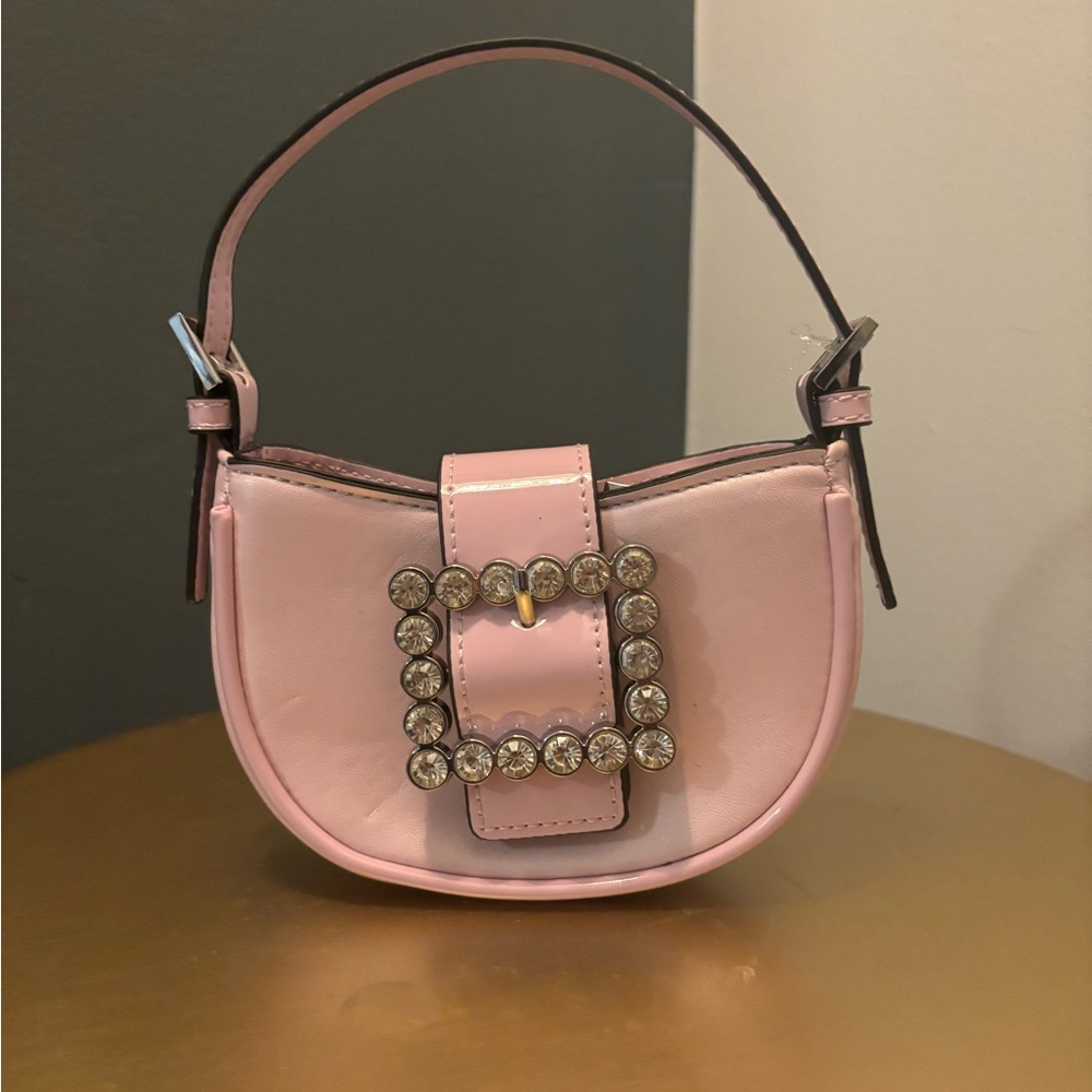 Aldo Pink Mini Bag with Crystal Buckle